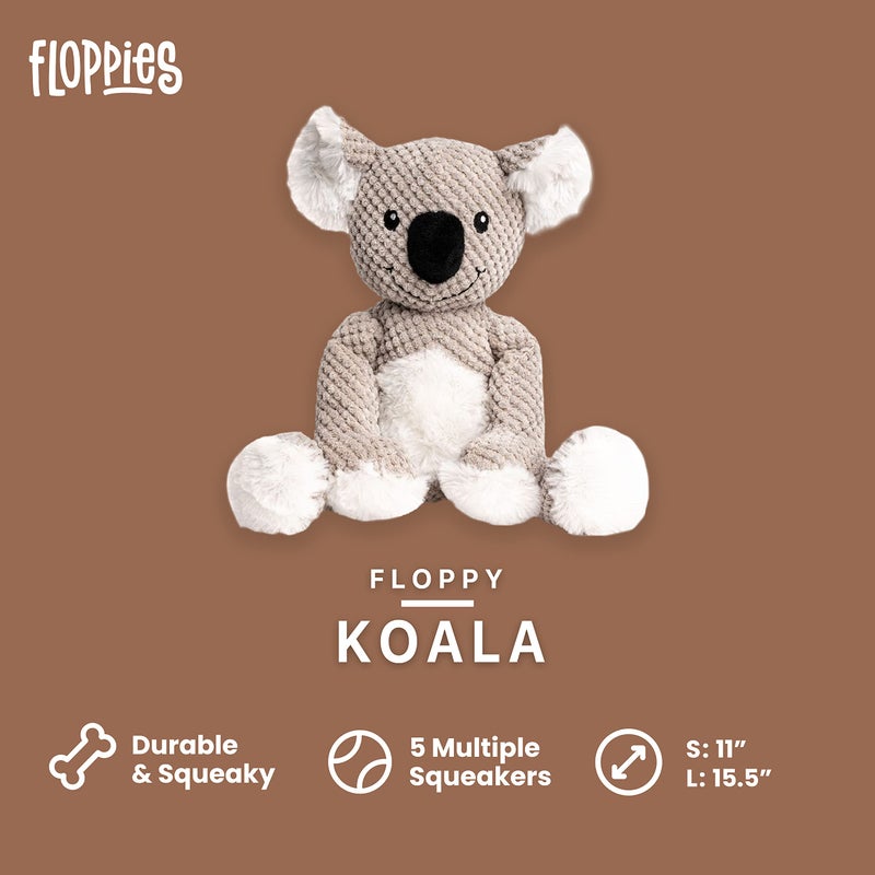 fabdog Floppies Plush Dog Toy - Cute & Durable Squeaky Dog Toys - Best Squeak Toy for Puppies and All Breeds | Ideal Pet Gift| Small Koala - Image 2